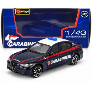 Колекционерски метален модел Alfa Romeo Giulia Carabinieri / Алфа Ромео, 2015, Bburago, 1:43, тъмносин
