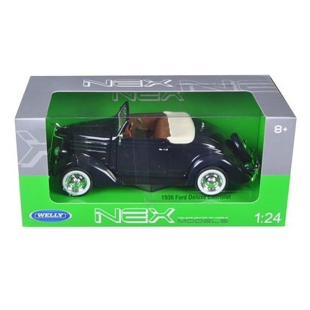 Колекционерски метален модел Ford Deluxe Cabriolet / Форд, 1936, WELLY, 1:24, черен