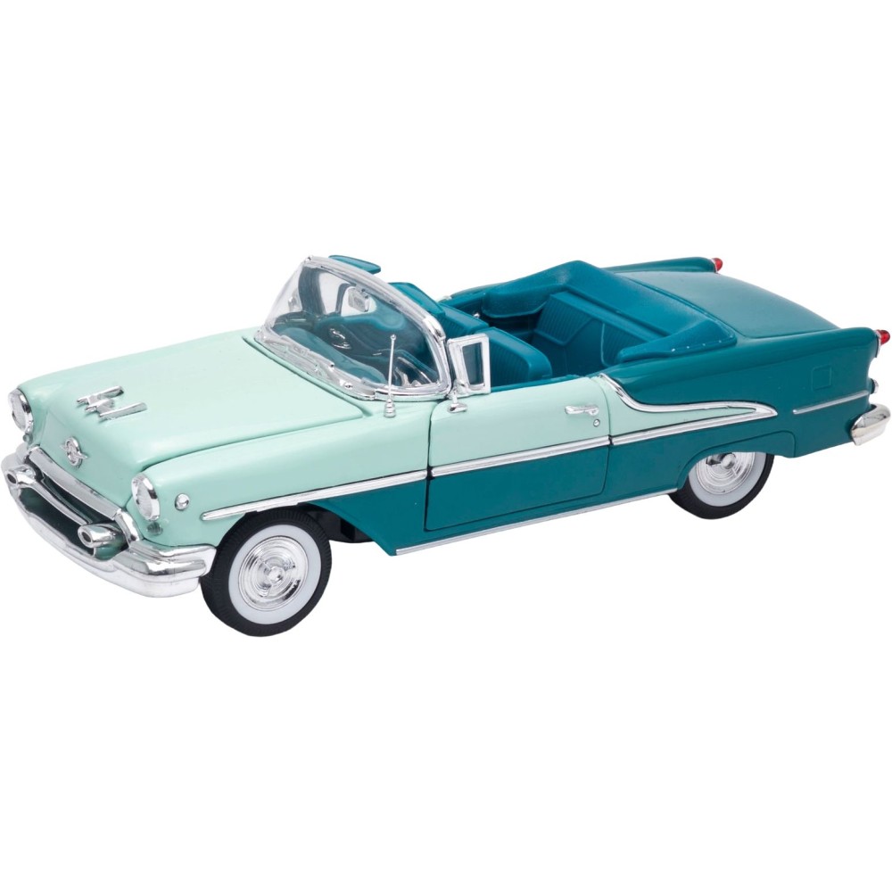 Колекционерски метален модел Oldsmobile Super 88 / Олдсмобил, 1955, WELLY, 1:24, синьо-зелен