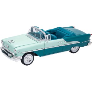 Колекционерски метален модел Oldsmobile Super 88 / Олдсмобил, 1955, WELLY, 1:24, синьо-зелен