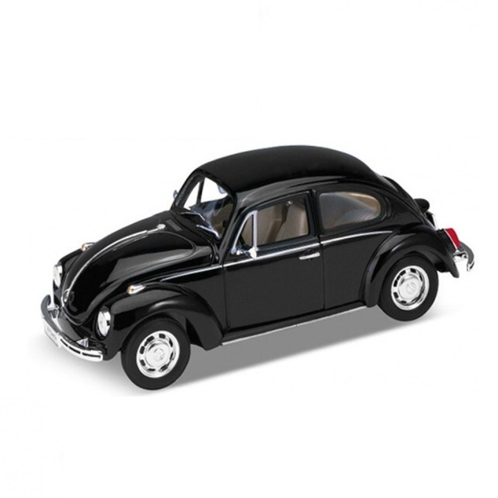 Колекционерски метален модел Volkswagen Beetle / Фолксваген, 1968, Welly, 1:24, черен