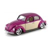 Колекционерски метален модел Volkswagen Beetle Hot Rider / Фолксваген, 1971, WELLY, 1:24, лилав/кремав