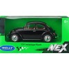 Колекционерски метален модел Volkswagen Beetle / Фолксваген, 1968, Welly, 1:24, черен