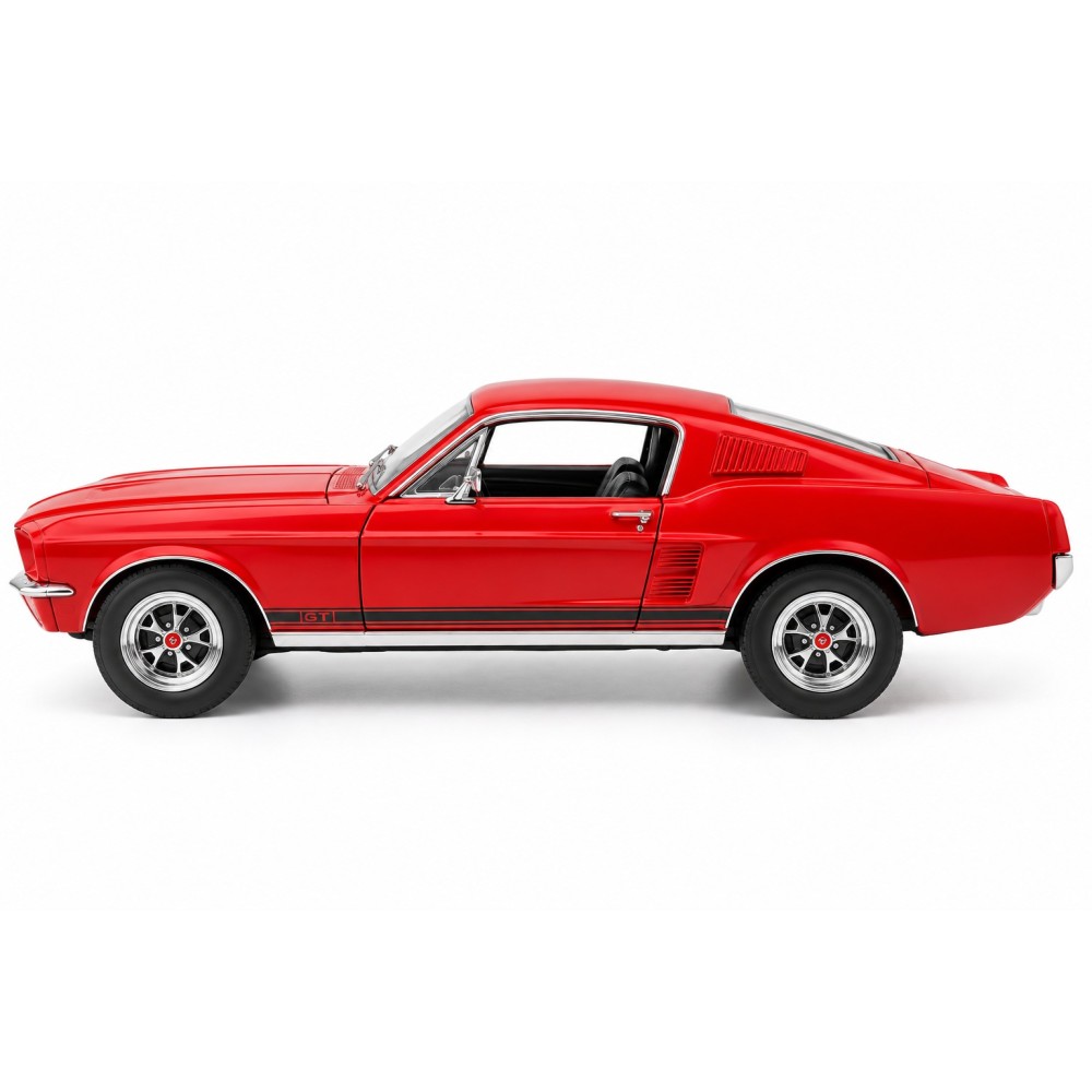 Колекционерски метален модел Ford Mustang GT / Форд Мустанг, 1967, WELLY, 1:24, червен