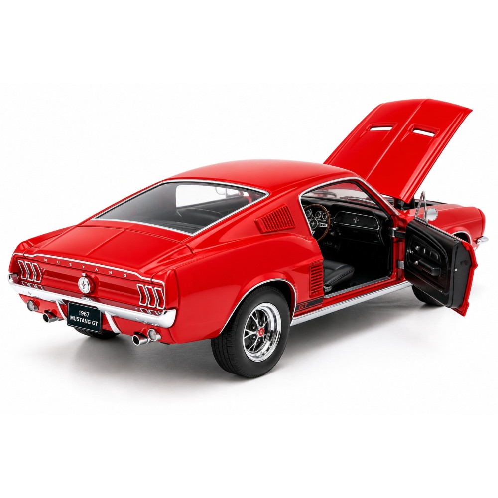Колекционерски метален модел Ford Mustang GT / Форд Мустанг, 1967, WELLY, 1:24, червен
