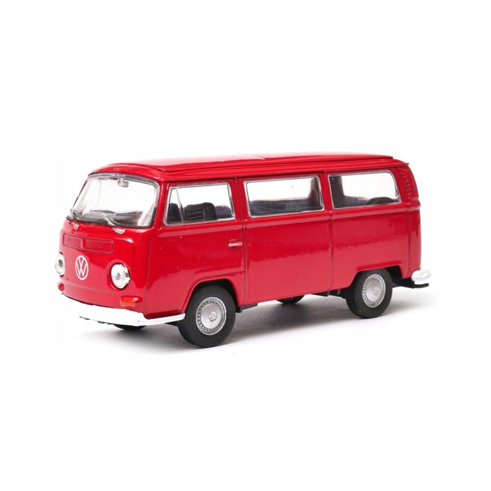 Колекционерски метален модел Volkswagen Bus T2 / Фолксваген, 1972, Welly, мащаб 1:34, червен