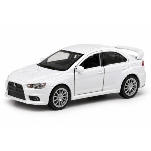 Колекционерски метален модел Mitsubishi Lancer Evolution X / Мицубиши, 2007, WELLY, 1:34, бял