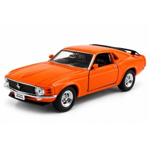 Колекционерски метален модел Ford Mustang Boss 302 / Форд, 1970, WELLY, 1:34, оранжев