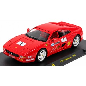 Колекционерски метален модел Ferrari F355 Challenge №1 / Ферари, 1995, EDICOLA, 1:24, червен