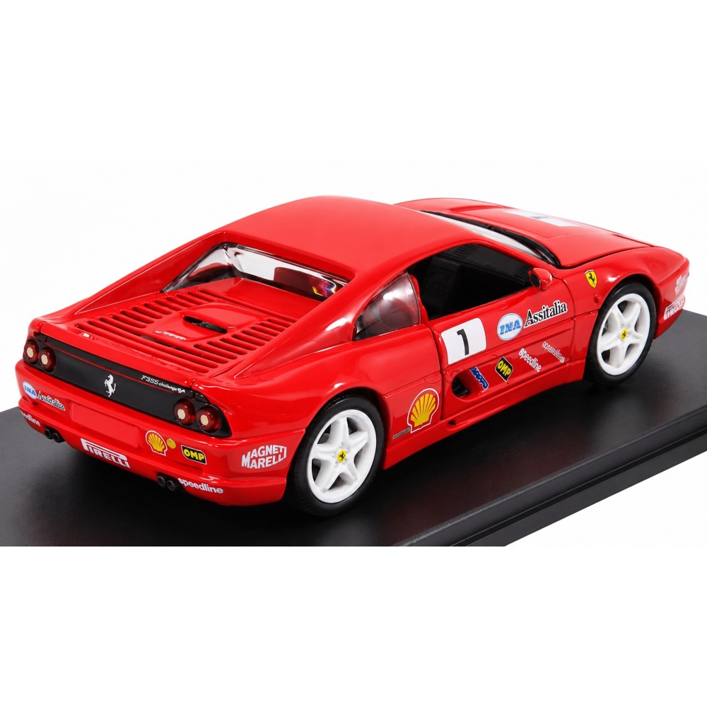 Колекционерски метален модел Ferrari F355 Challenge №1 / Ферари, 1995, EDICOLA, 1:24, червен