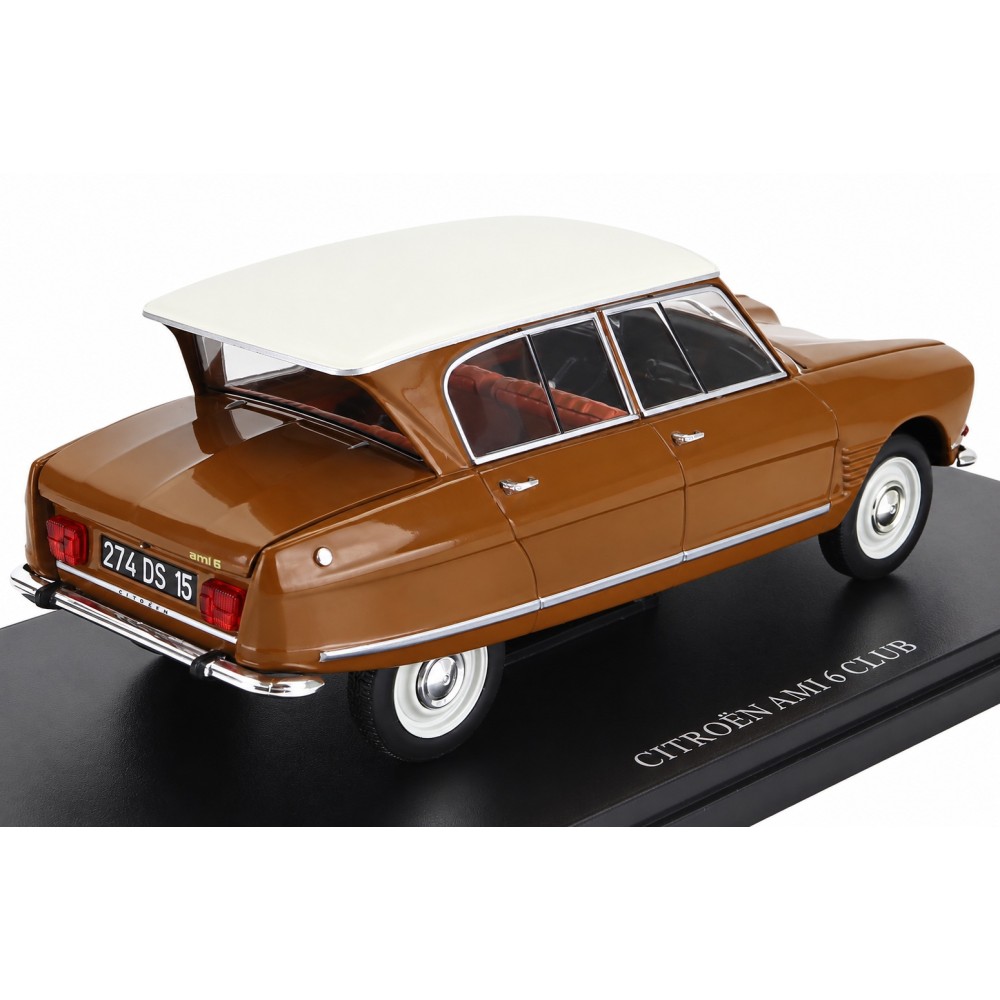 Колекционерски метален модел Citroën Ami 6 Club Break / Ситроен, 1968, EDICOLA, 1:24, кафяво-бял