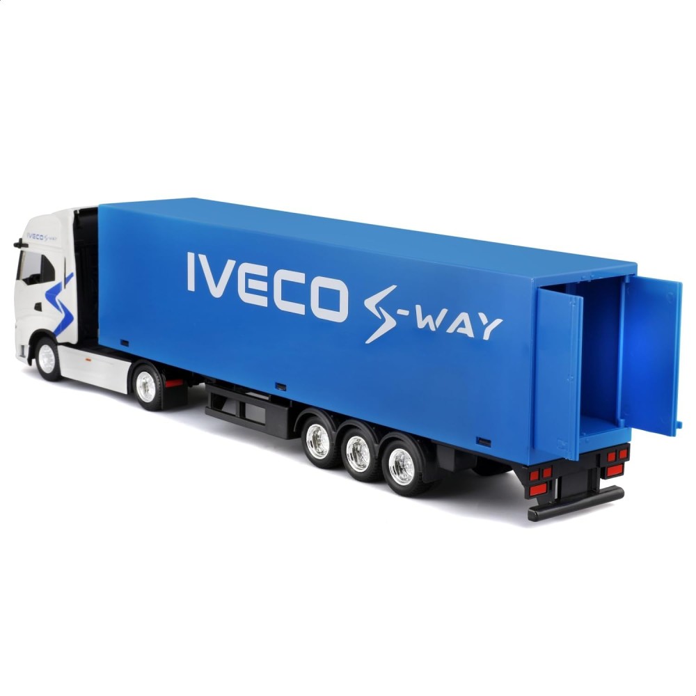 Колекционерски метален модел Iveco S-Way 570 с полуремарке / Ивеко, Bburago, 1:43, бял и син