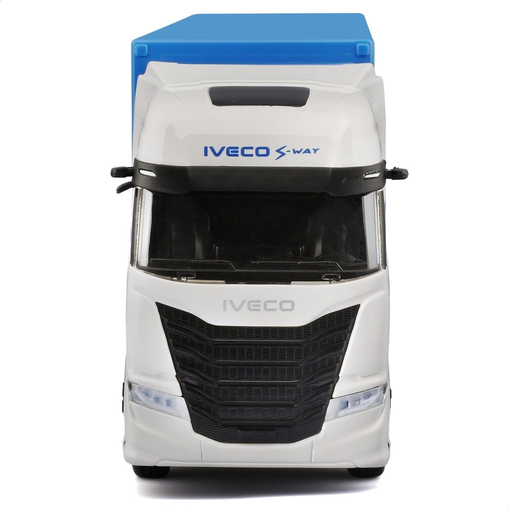 Колекционерски метален модел Iveco S-Way 570 с полуремарке / Ивеко, Bburago, 1:43, бял и син