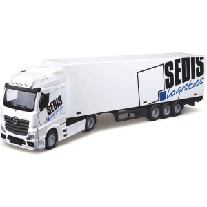 Колекционерски метален модел Mercedes-Benz Actros Sedis Logistics / Мерцедес-Бенц, Bburago, 1:43, бял
