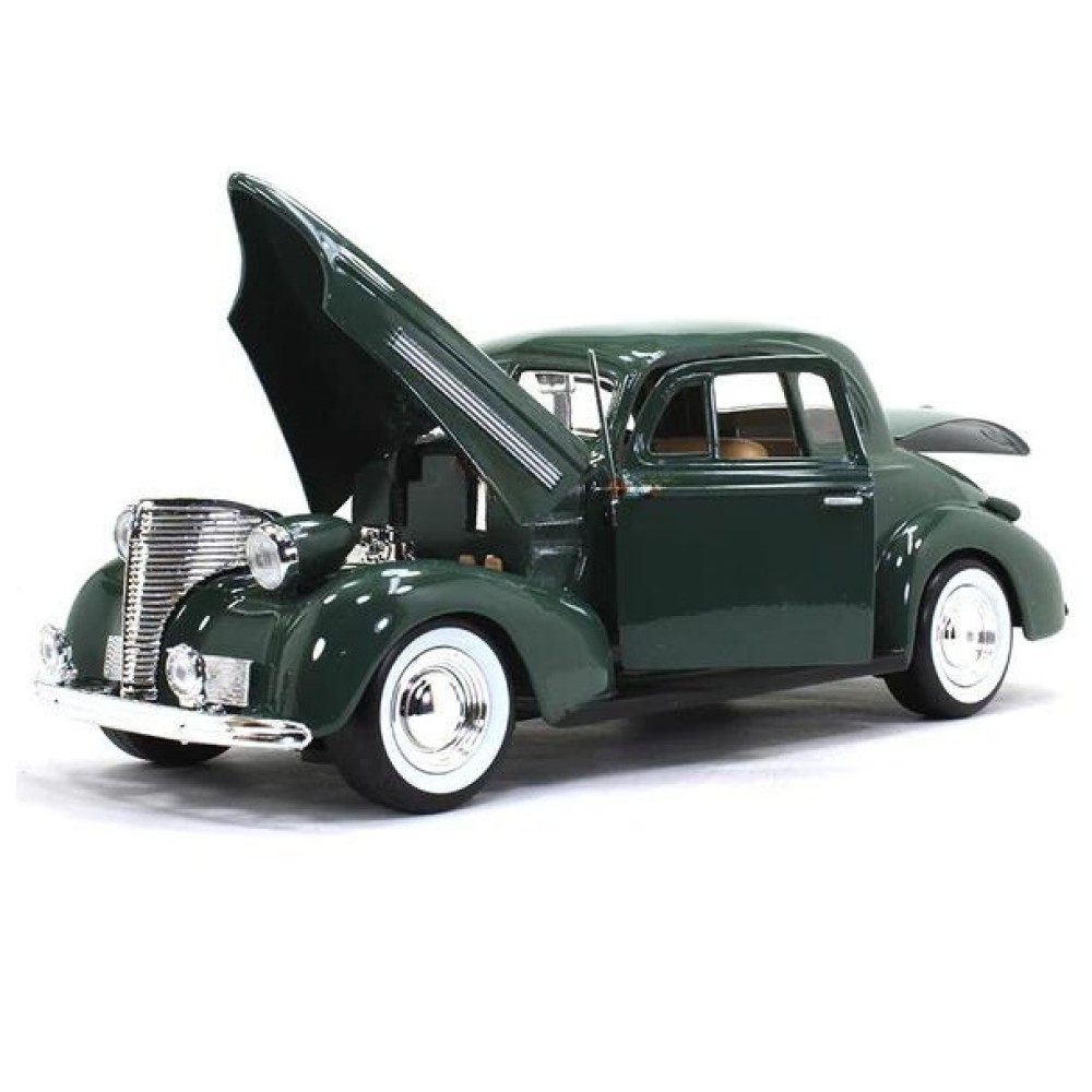 Метална кола Chevrolet Coupe / Шевролет, 1939, Motormax, мащаб 1:24, тъмнозелен цвят