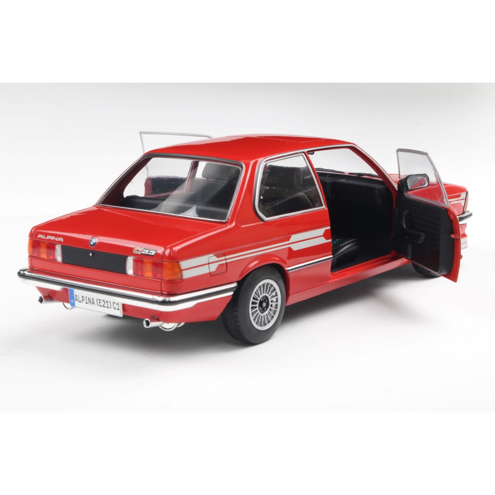 Метална кола BMW Alpina (E21) C1 2.3 / БМВ, 1980, Solido, мащаб 1:18, червен цвят