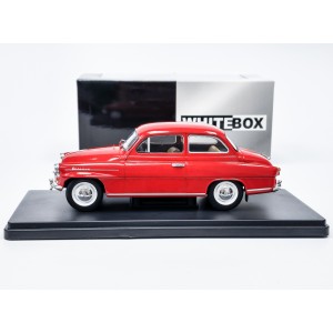 Метална колa Skoda Octavia Super / Шкода, 1959, WhiteBox, мащаб 1:24, червен цвят