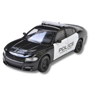 Метална колa Dodge Charger Pursuit / Додж, 2016, WELLY, мащаб 1:24, черно-бял цвят