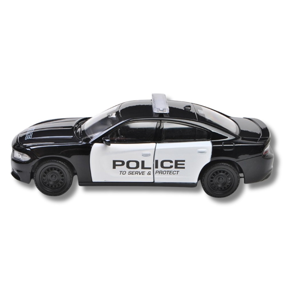 Метална колa Dodge Charger Pursuit / Додж, 2016, WELLY, мащаб 1:24, черно-бял цвят